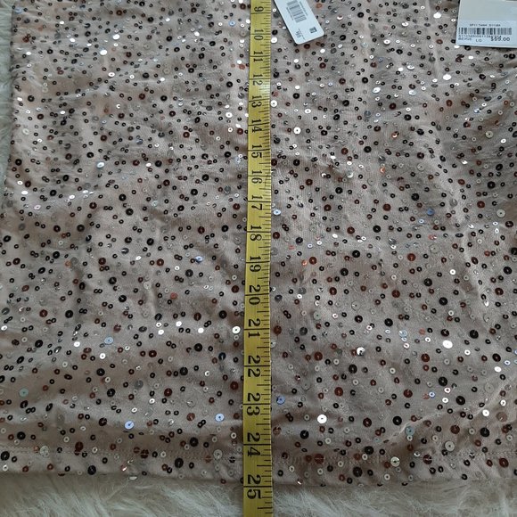 Spanner women's cream white sequin pattern tank top Size: L - Picture 7 of 8